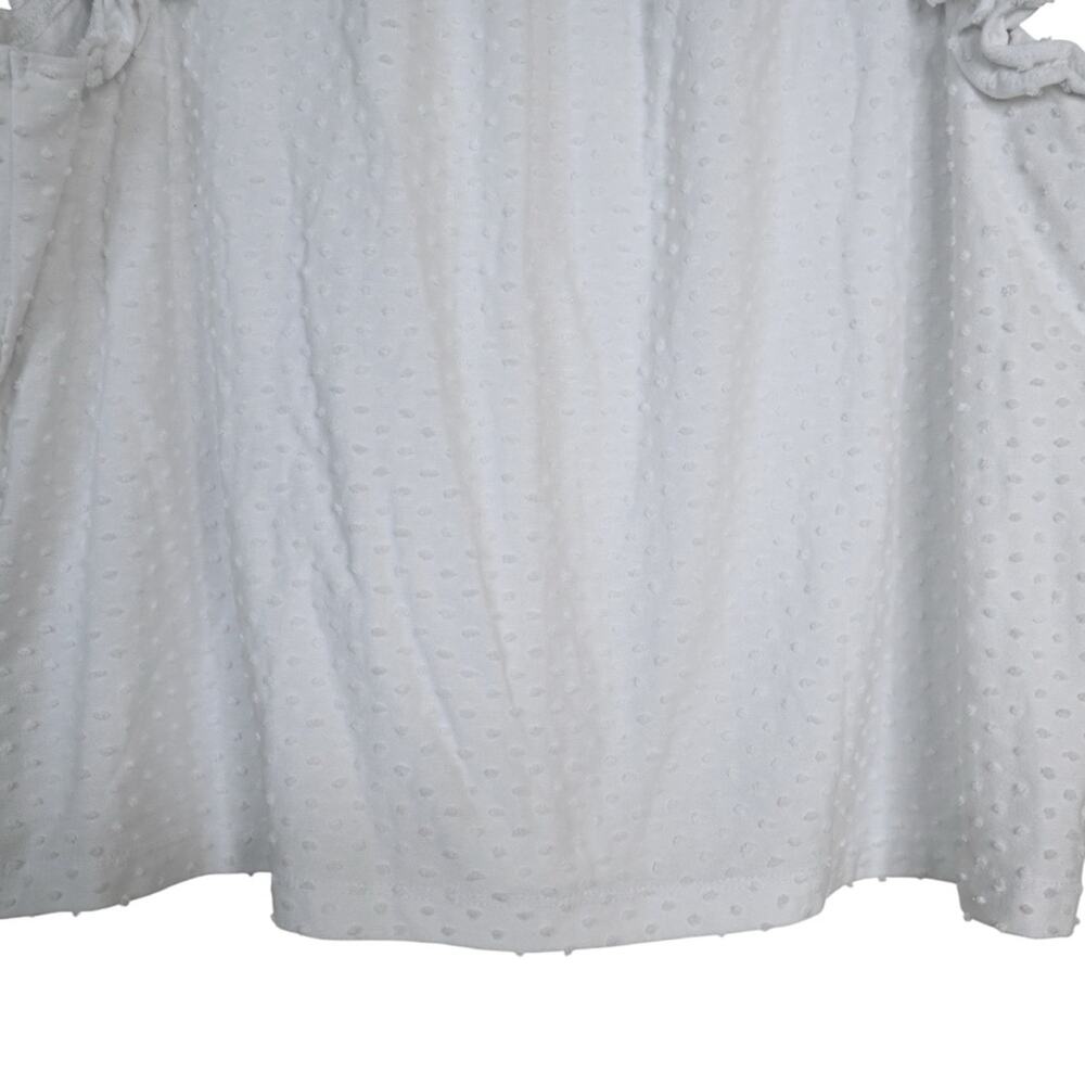 J. Crew Women's XL V-Neck Ruffle Cap Sleeve Clip-Dot Blouse - Picture 7 of 9